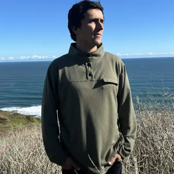 Poleron Vulzee Waffle Half Zipper Hombre Verde Xxl