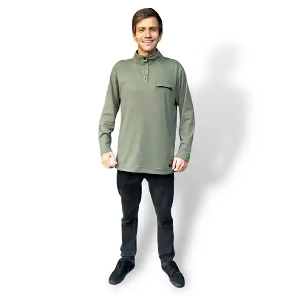 Poleron Vulzee Waffle Half Zipper Hombre Verde Xxl