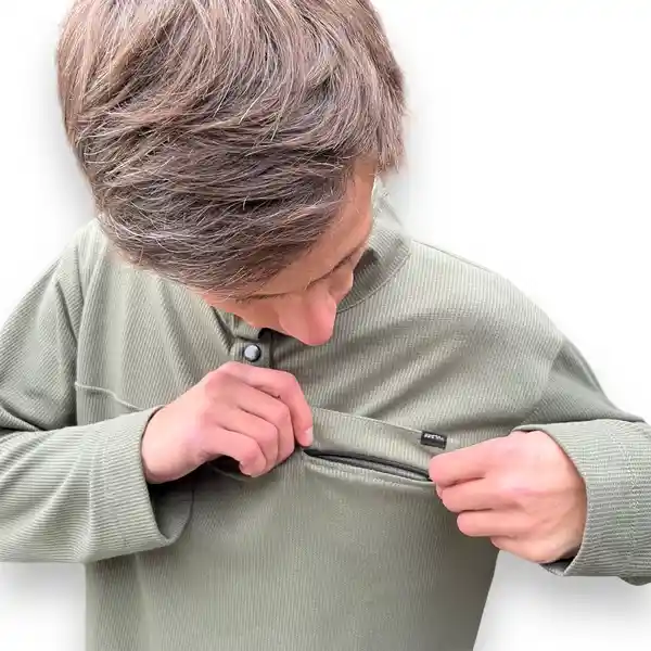 Poleron Vulzee Waffle Half Zipper Hombre Verde Xxl