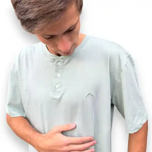 Polera Manga Corta Hombre Vulzee Henley Verde Xl