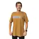 Polera Manga Corta Hombre Vulzee Khaki Waves Xxl