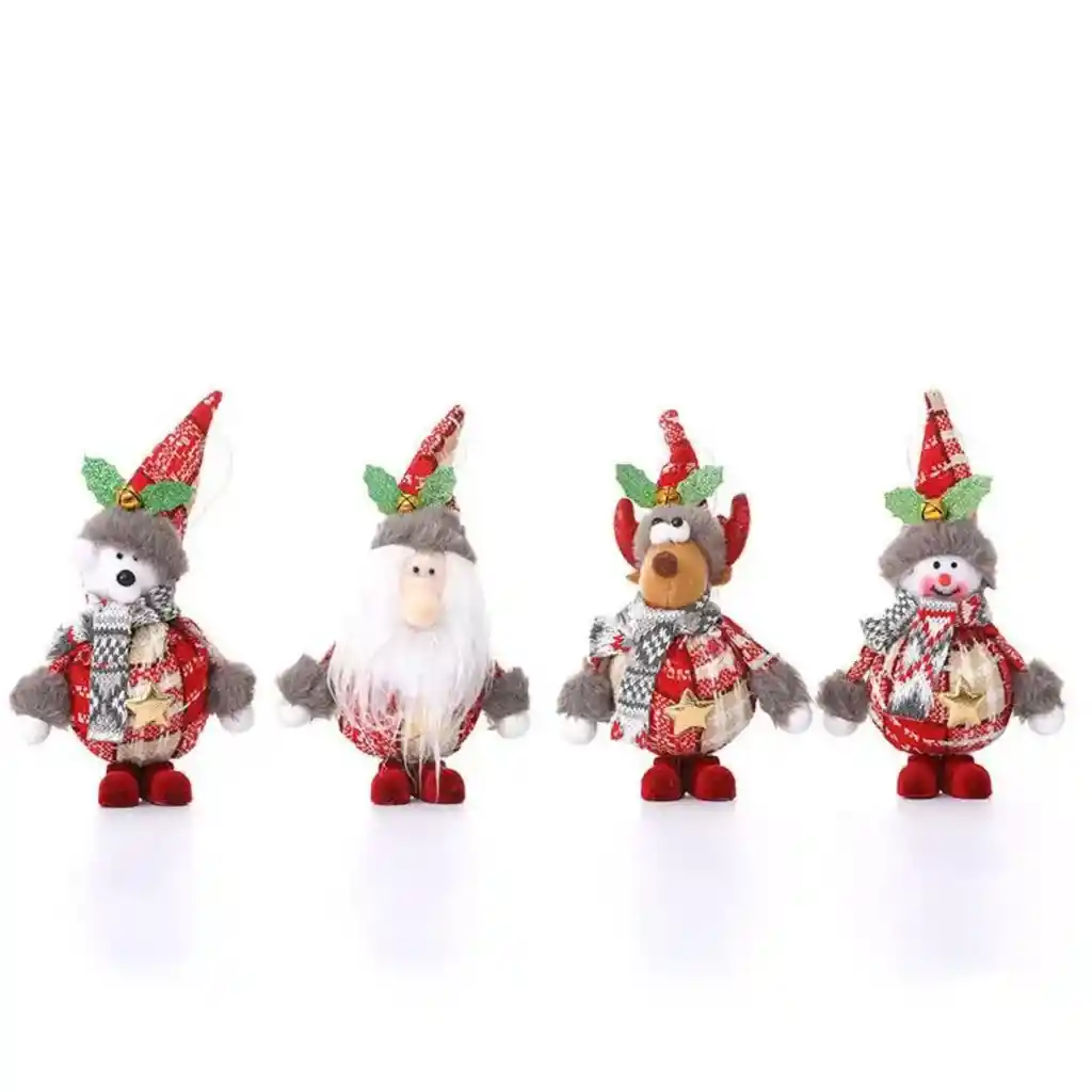 Pack De 4 Muñecos Navideños Colgantes