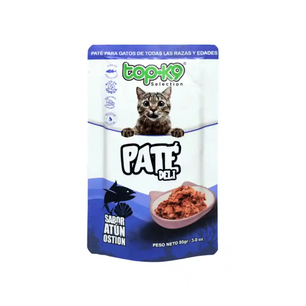 Topk9 Sachet Paté Deli Atún Ostion Gatos 85 G