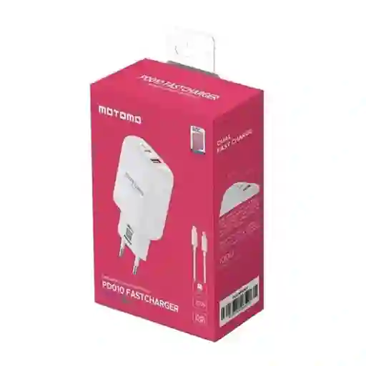 Pack Motomo Cable Lighting + Cargador 20w Blanco