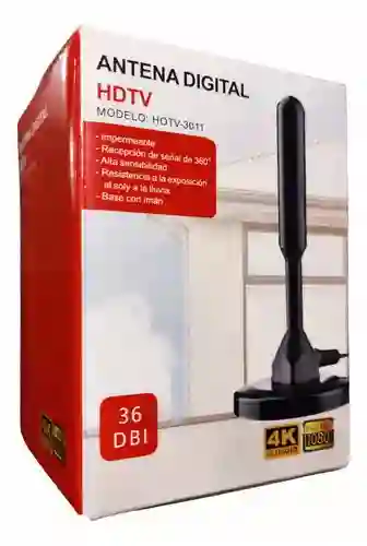 Antena Para Tv Digital Hd Con Iman Interior 360 Coaxial