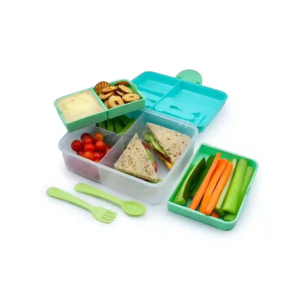 Lonchera Bento Box Con Cubiertos Melii - Verde