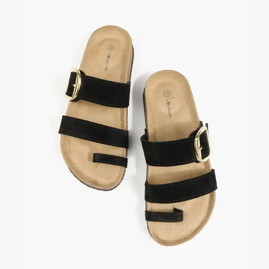 Sandalias Mujer Hebilla 37 Negro
