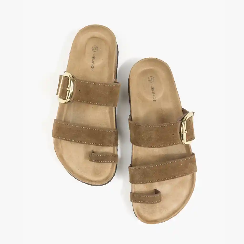 Sandalias Mujer Hebilla 38 Taupe