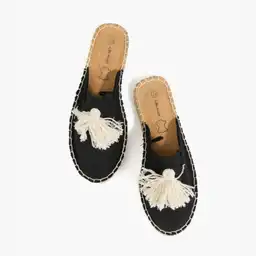 Sandalias Mujer Alpargata Pompón 39 Negro