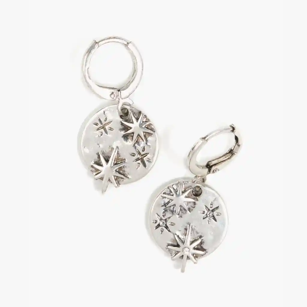 Aros Mujer Estrellas Mystic Plateado