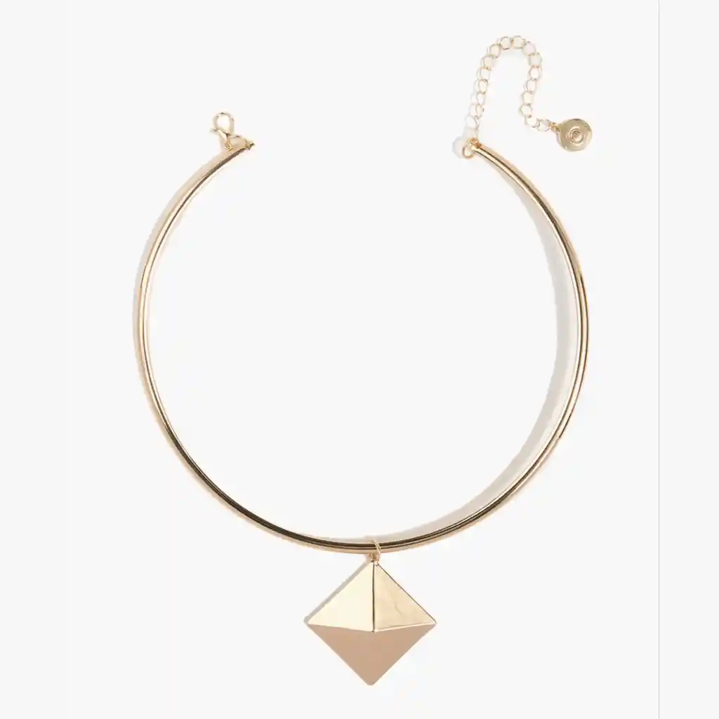 Collar Mujer Rombo Grande Dorado