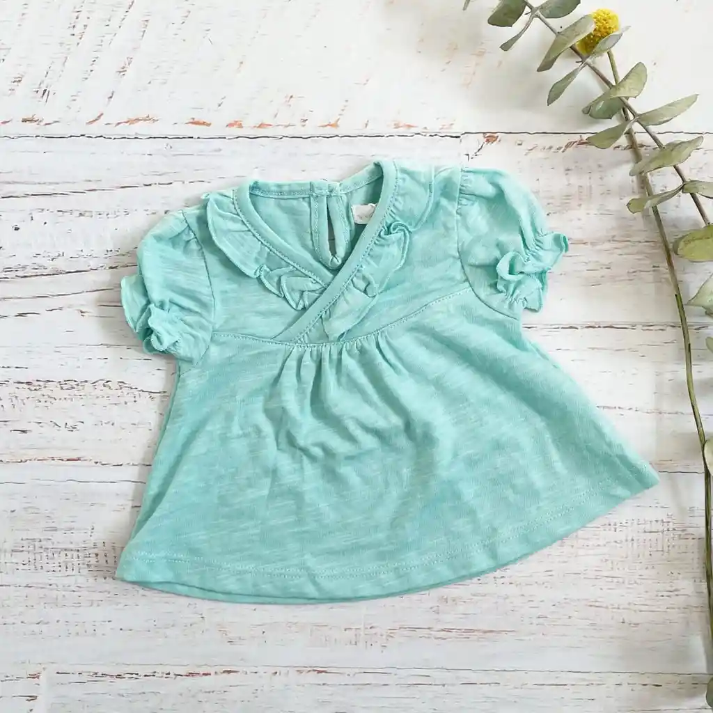 Blusa M/c Maya Verde Talla 8 Años