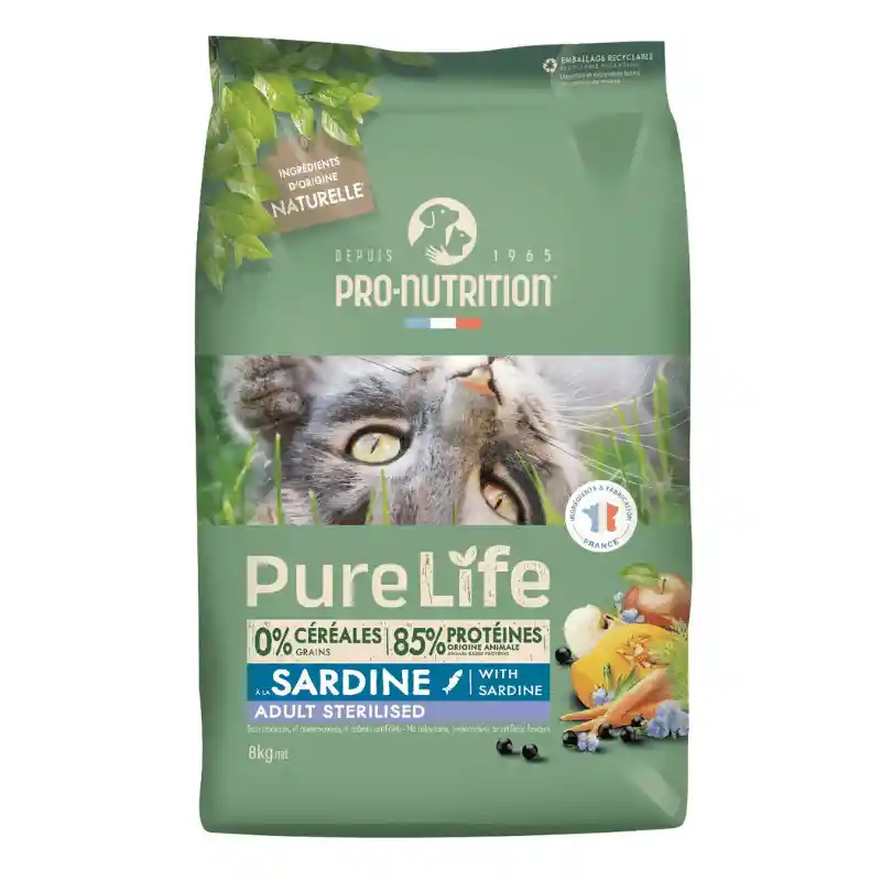 Pure Life Gato Adulto Esterilizado Con Sardina 8 Kg