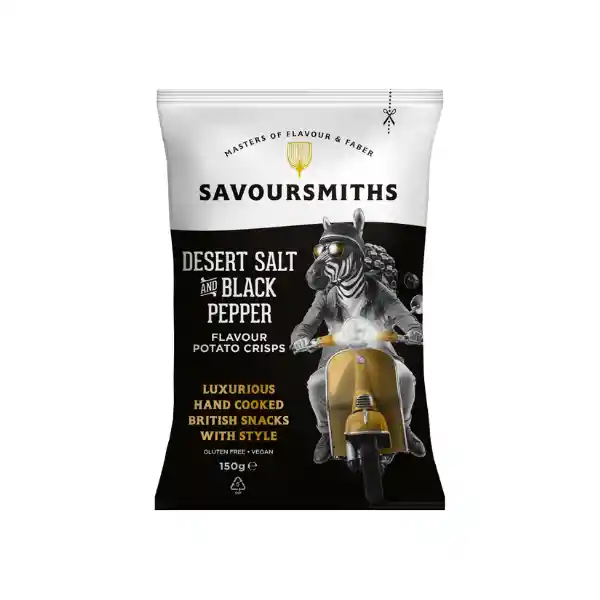 Papas Fritas Sal Del Desierto Y Pimienta Negra (150g) Savoursmiths