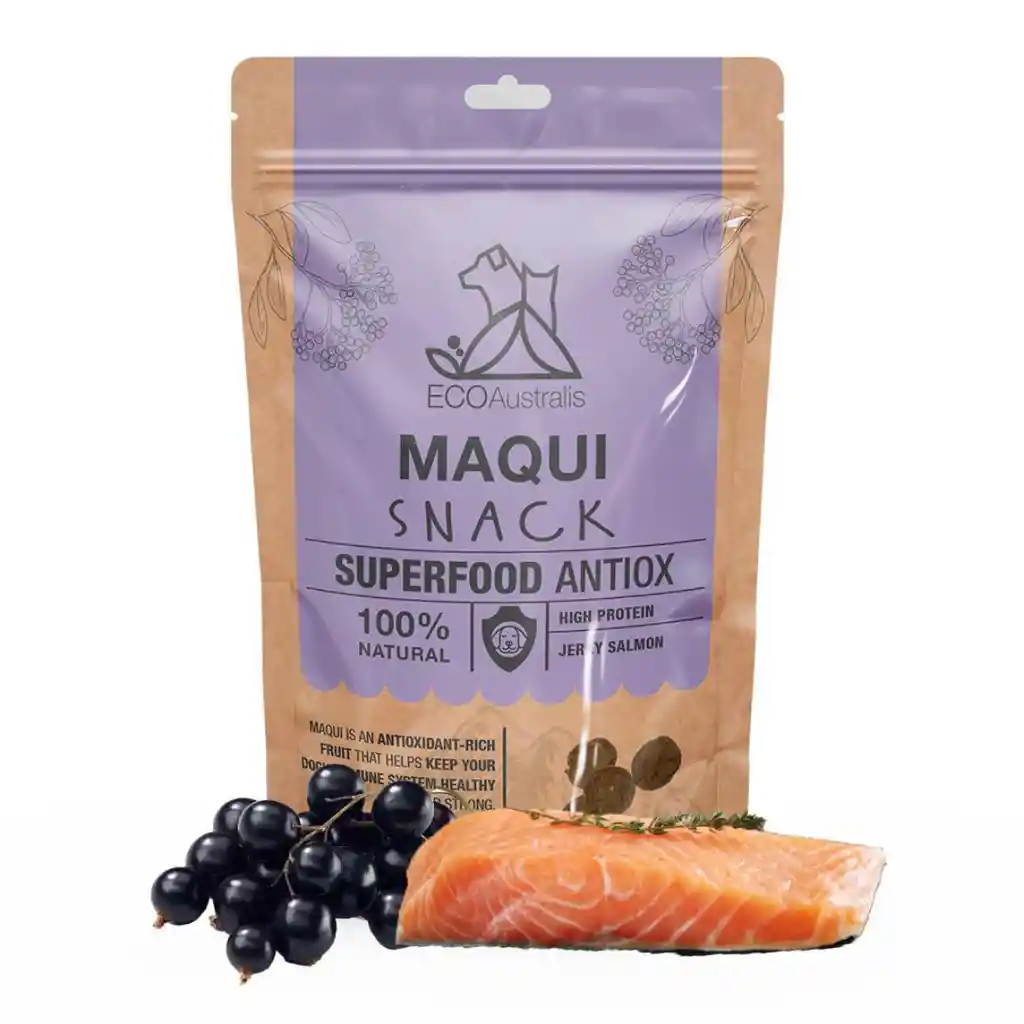 Snack Antiox Maqui Ecoaustralis 80 Gr Base Salmón Grain Free