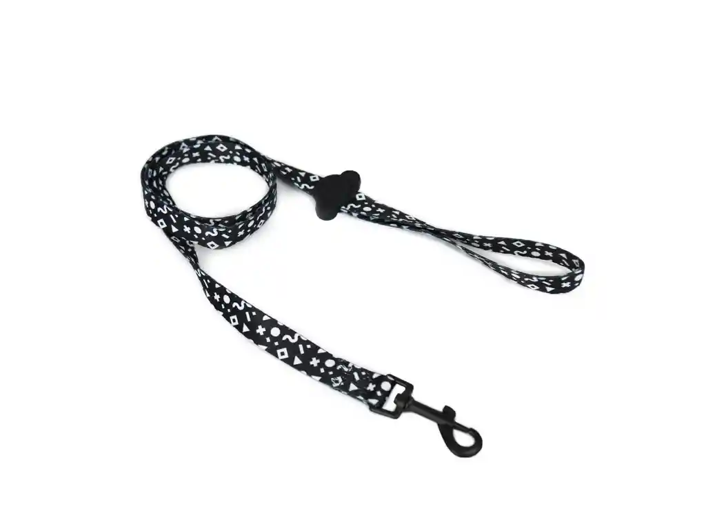 Correa Para Perro Brnx 120 Cm (negro Estampado Doodle)