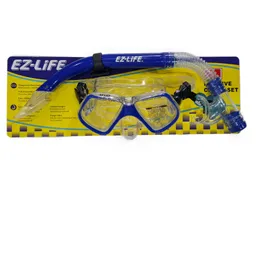 Mascara Y Snorkel Ez-life Adulto Active 6050 Azul Silicona