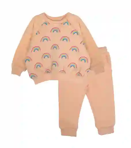 Buzo Acanalado Arcoíris Niña Talla 18-24m