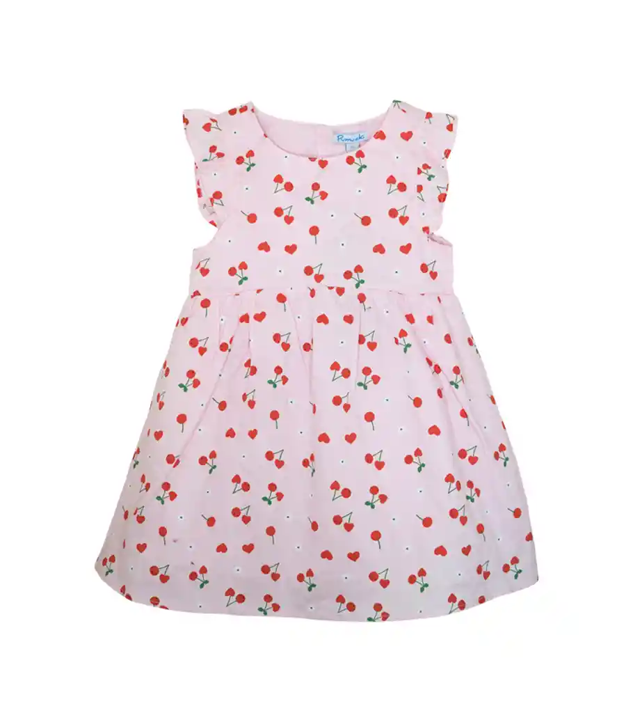 Vestido Rosa Estampado Cherry Talla 18-24m