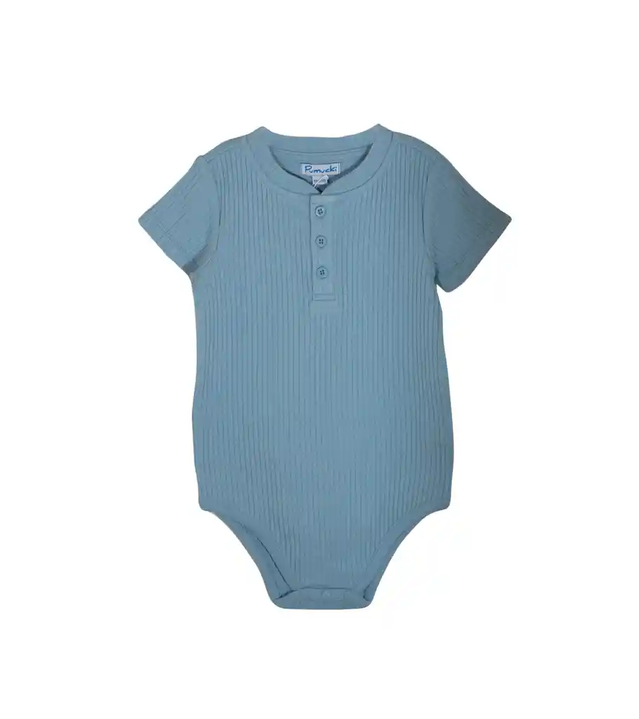 Body Acanalado Unisex Celeste Talla 18-24m