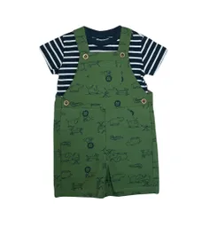 Jardinera Verde Con Polera Talla 6-9m