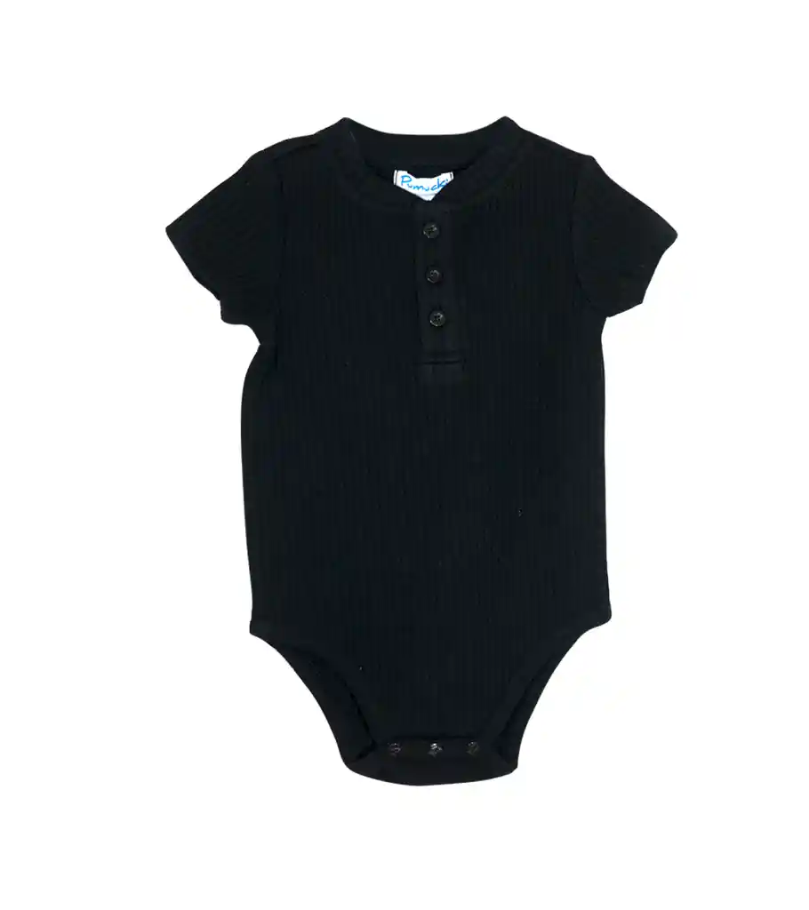 Body Acanalado Unisex Negro Talla 12-18m