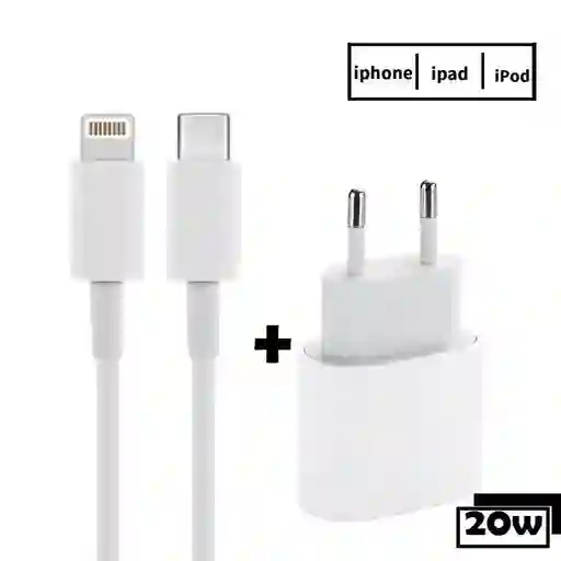 Cargador Iphone 11 De 20watt + Cable 1 Metro Lightning (certificado)