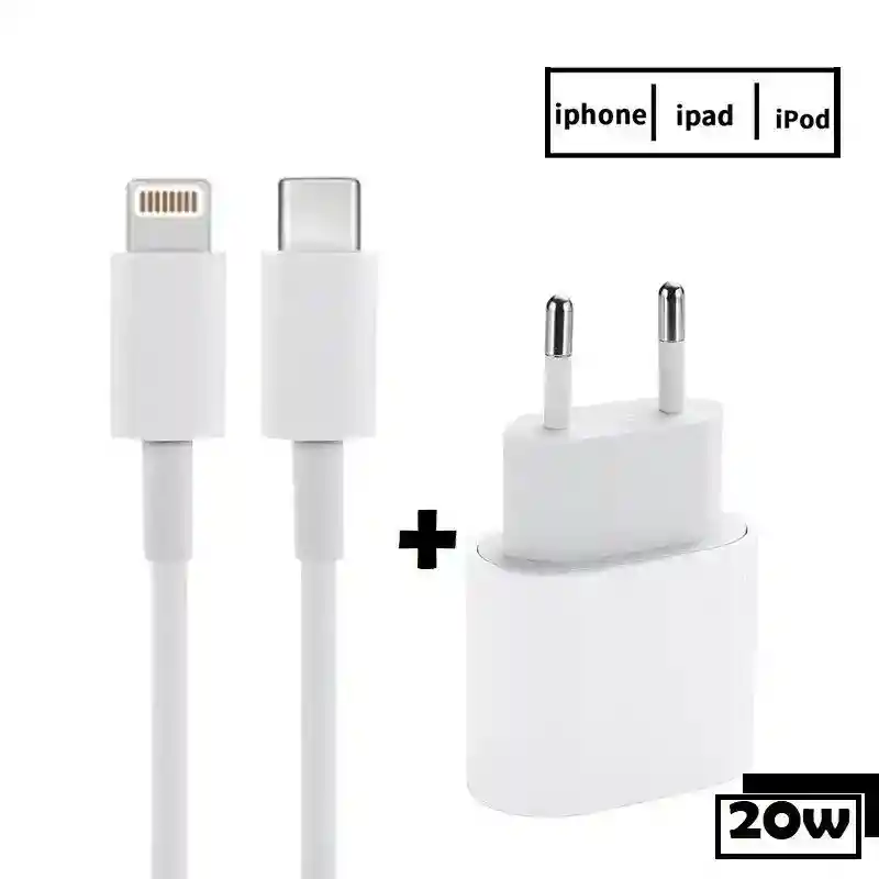 Cargador Iphone 11 De 20watt + Cable 1 Metro Lightning (certificado)