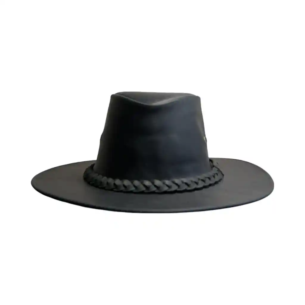 Sombrero De Cuero Negro