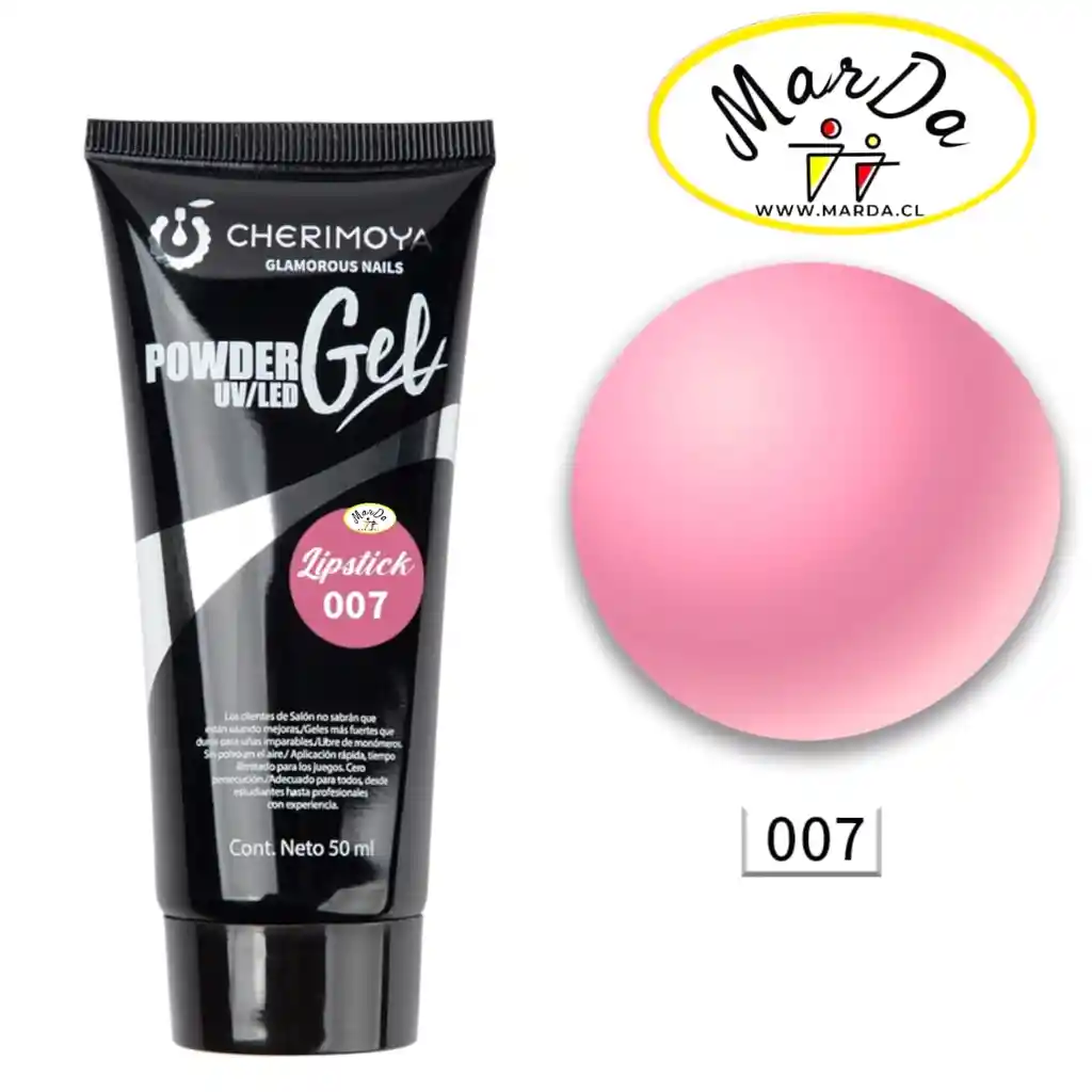 Powder Gel Polygel Acrygel Extension De Uñas Cherimoya 50 Ml - 007 Rosa