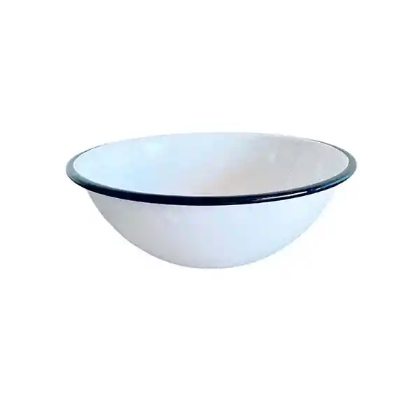 Bowl Enlozado Blanco Jaspeado 18 Cms 1 Lts