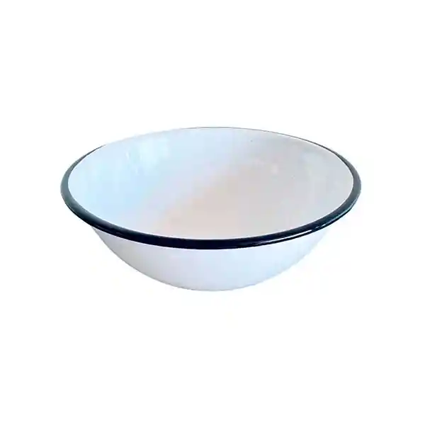 Bowl Enlozado Blanco Jaspeado 18 Cms 1 Lts