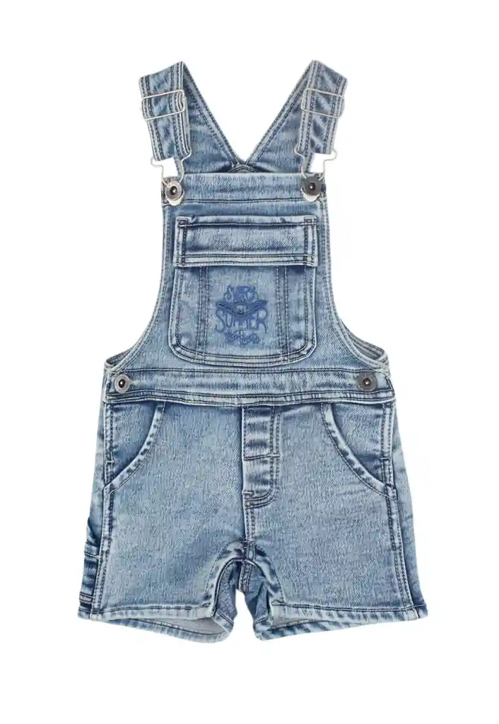 Jardinera Bebé Niño Jeans Malibu 163 Celeste 18 A 24 Meses