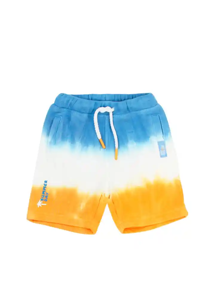 Bermuda Bebé Niño Tie Dye Malibu 162 Naranjo 18 A 24 Meses