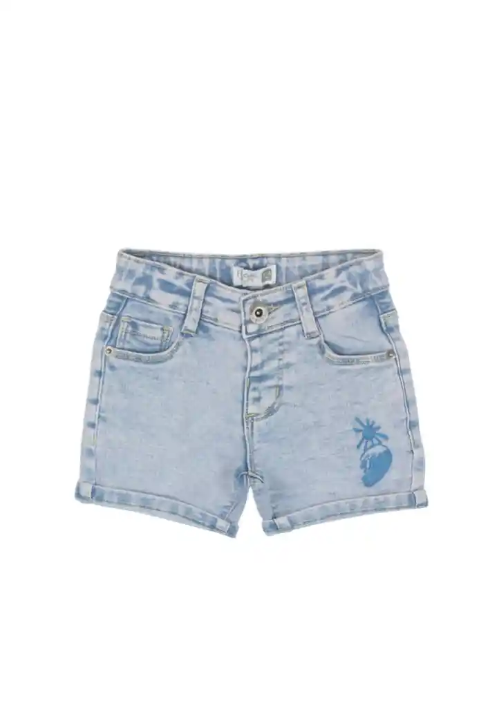 Bermuda Bebé Niño Jeans Malibu 160 Celeste 18 A 24 Meses