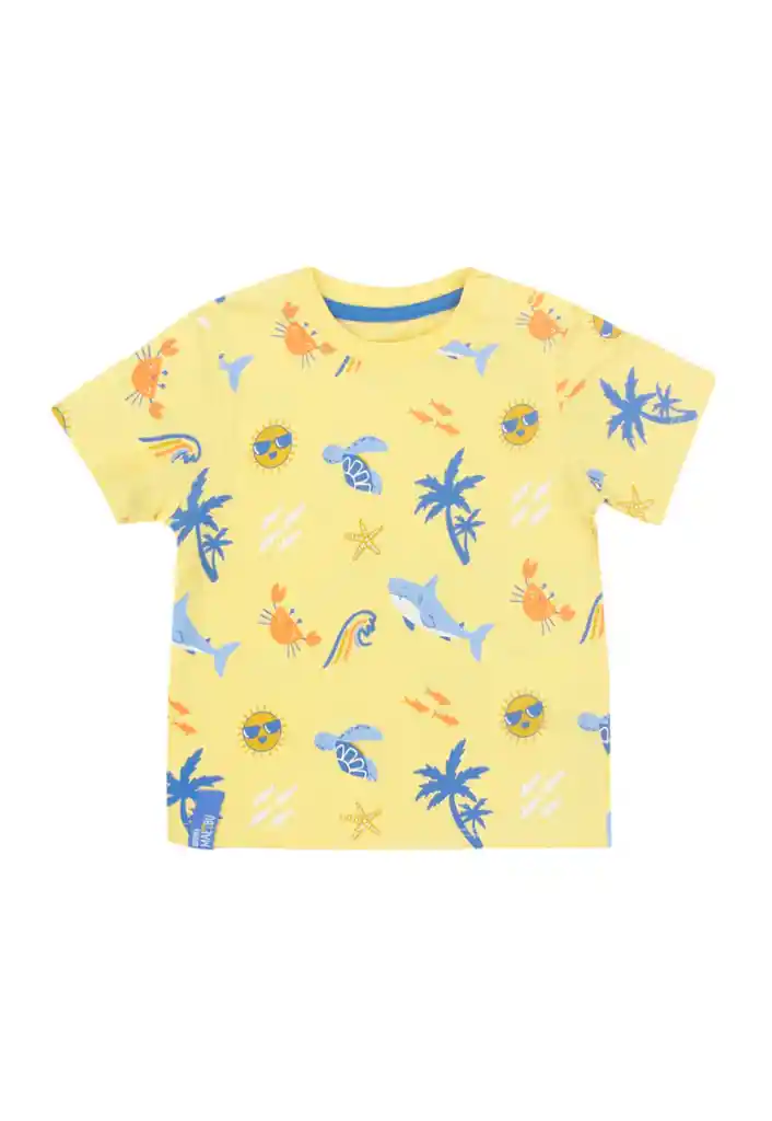 Polera Bebé Niño Estampado Malibu 147 Amarillo 12 A 18 Meses