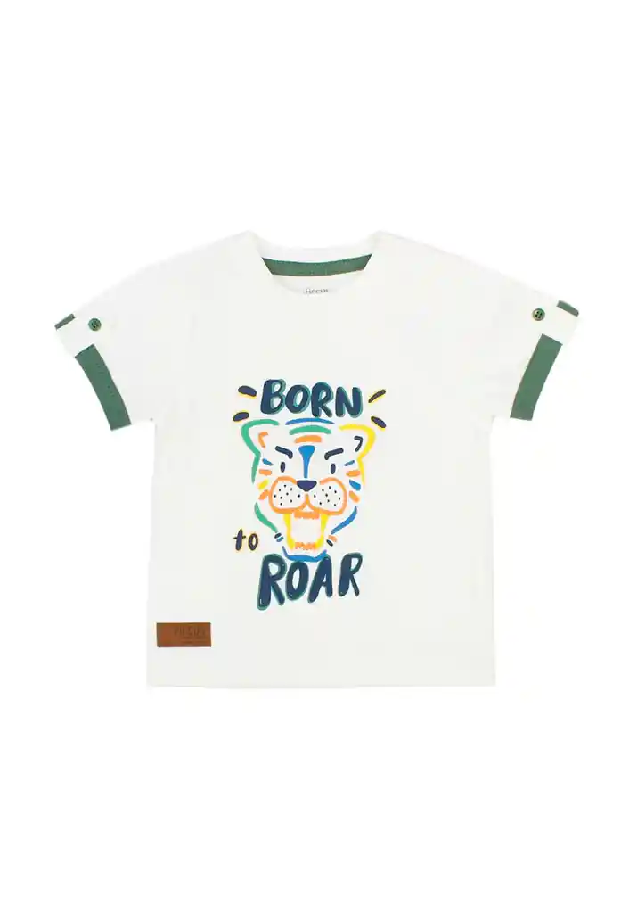 Polera Bebé Niño M/contraste Free 141 Crudo 6 A 12 Meses