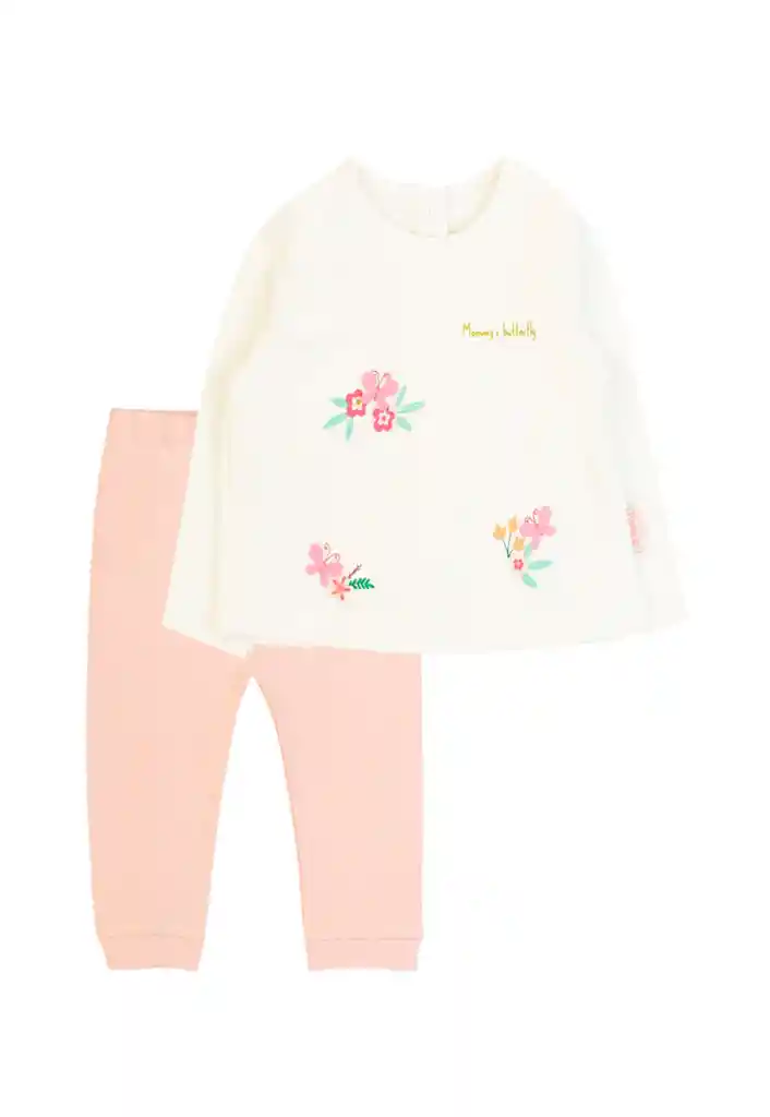 Conjunto Newborn Niña Algodón Cute Garden 120 Crudo 6 Meses