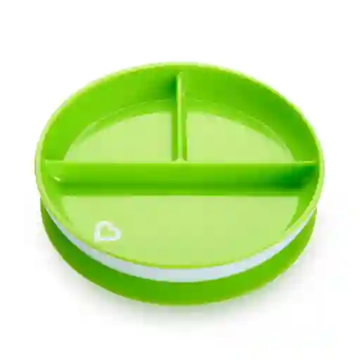Plato Con Divisiones Y Ventosa Munchkin - Verde