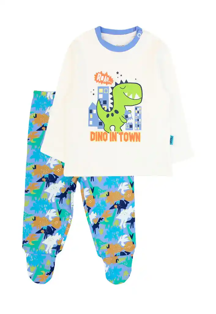 Pijama Bebé Niño 2 Piezas Dino 176 Blanco 3 A 6 Meses