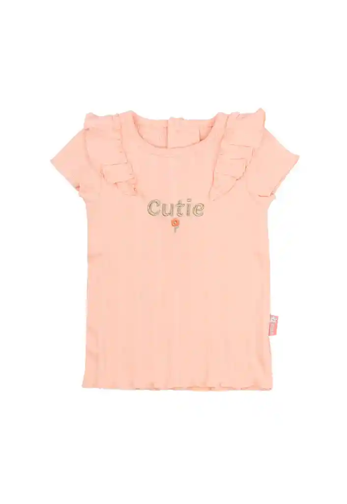 Polera Bebé Niña Textura Free 179 Coral 3 A 6 Meses