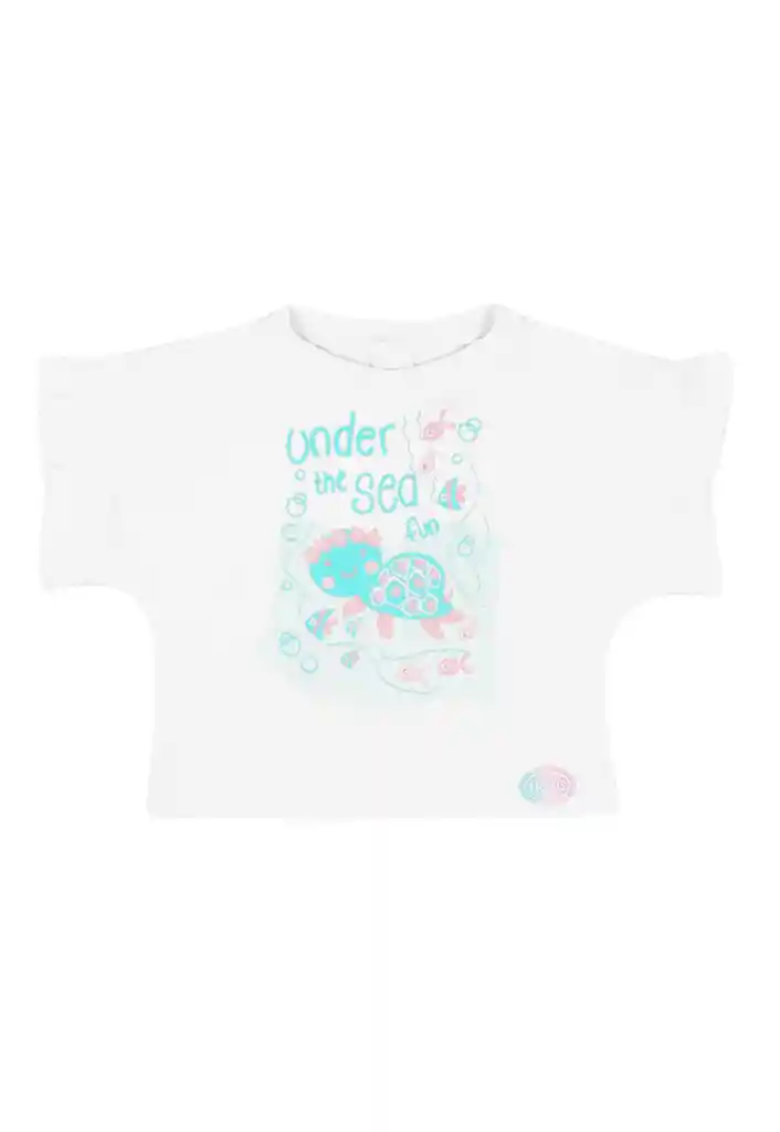 Polera Bebé Niña Glitter Malibu 187 Blanco 3 A 6 Meses