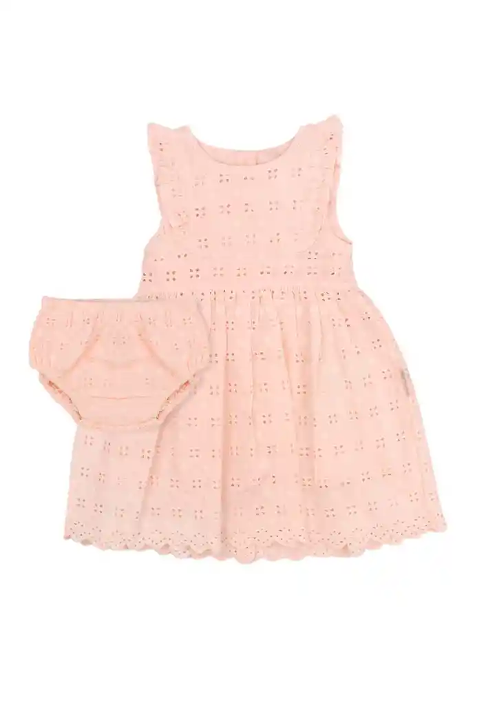 Vestido Bebé Niña Broderie Free 206 Coral 18 A 24 Meses