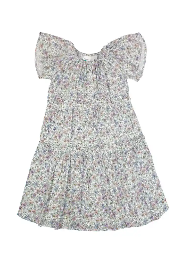 Vestido Kids Niña Estampado Free 318 Crudo 2 Años