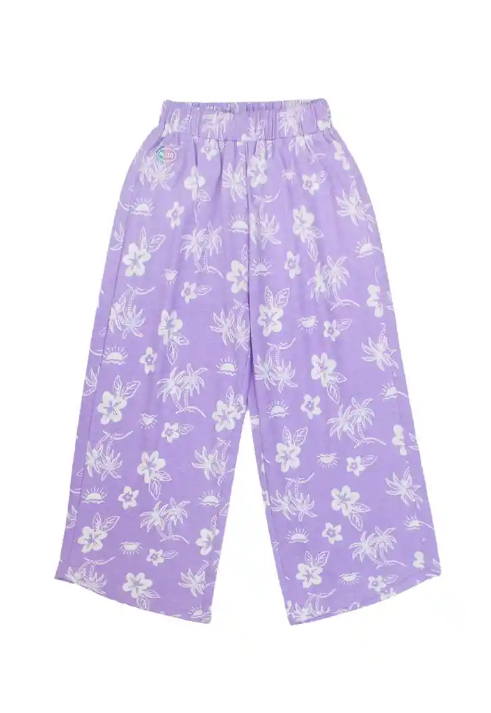 Pantalón Kids Niña Palazzo Estampado Malibu 303 Lila 2 Años