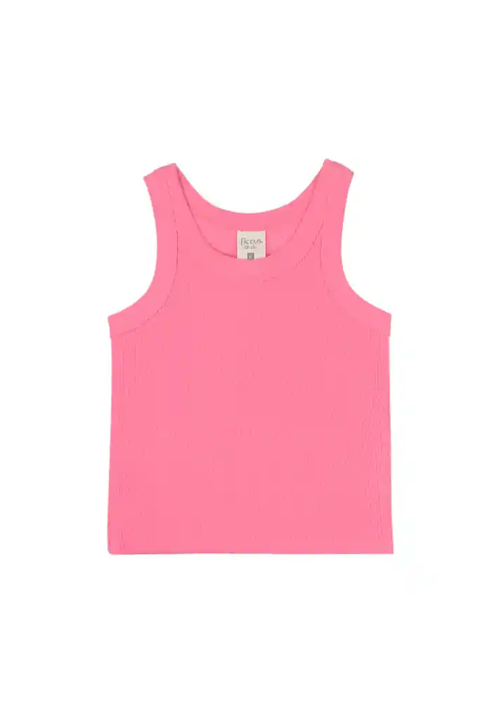 Polera Kids Niña Rib Malibu 289 Rosado Intenso 2 Años