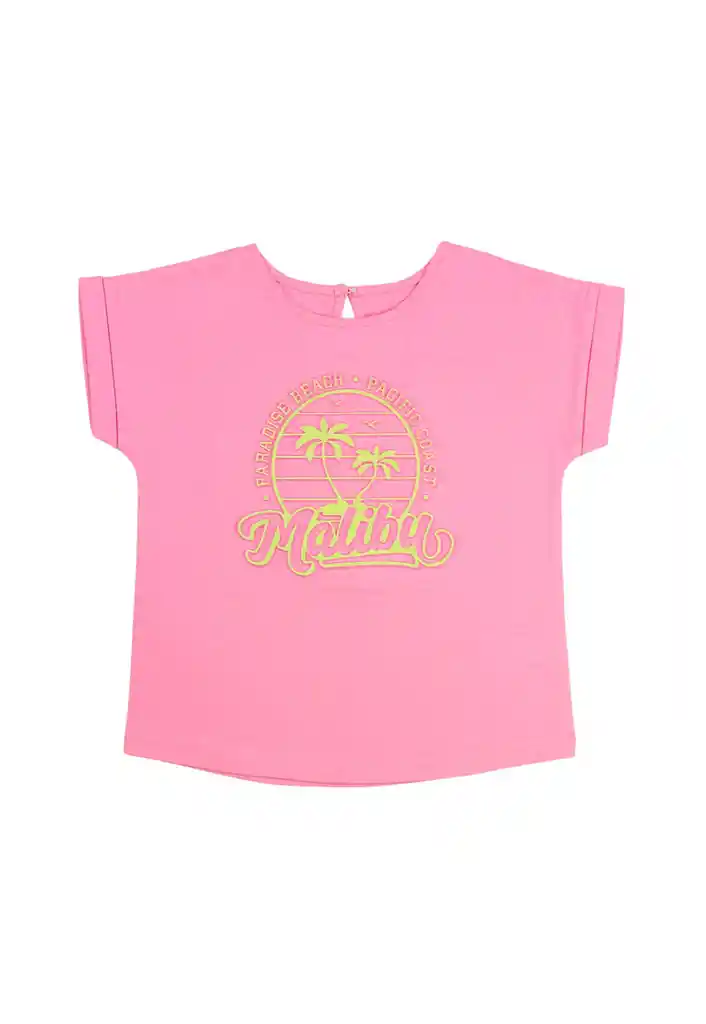 Polera Kids Niña Dobladillo Malibu 286 Rosado 2 Años