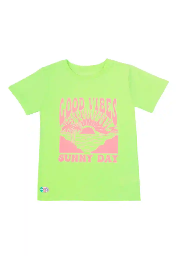 Polera Kids Niña Malibu 287 Verde Limón 6 Años