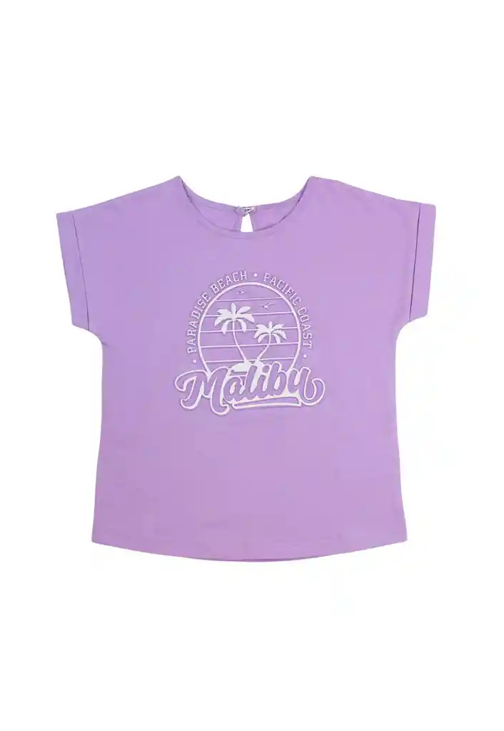 Polera Kids Niña Dobladillo Malibu 286 Lila 6 Años