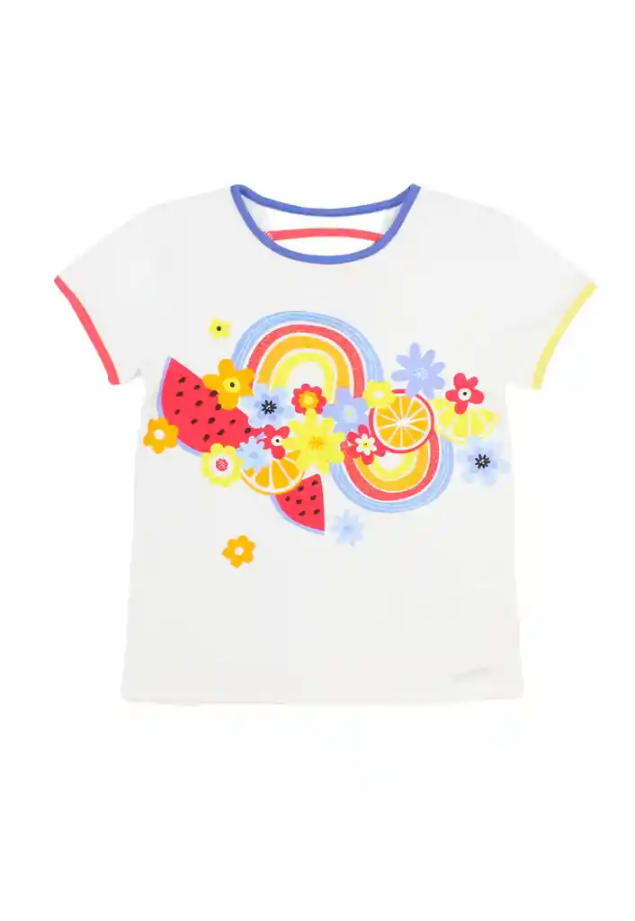 Polera Kids Niña Vivo Energy 283 Blanco 6 Años